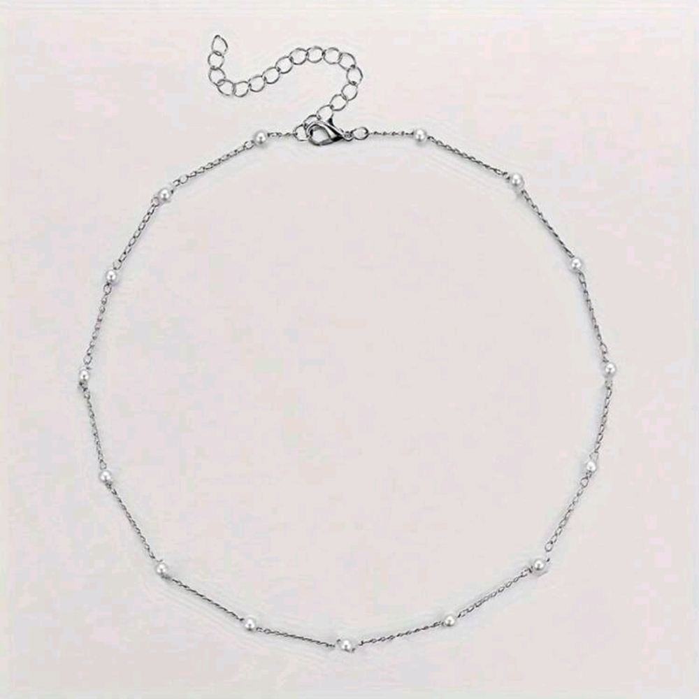 Gold Necklace with Silver Accents - Picture 4 of 5